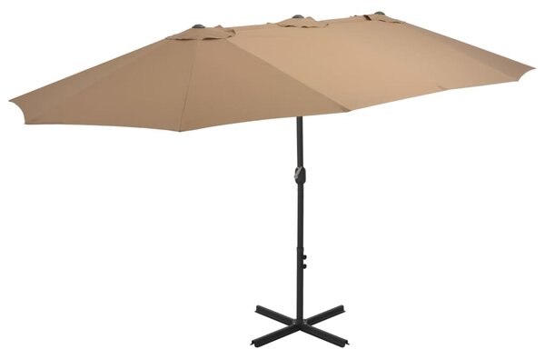 Garden Parasol with Aluminium Pole 460x270 cm Taupe