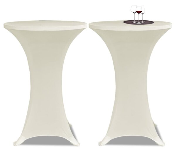 Standing Table Cover Ø60 cm Cream Stretch 4 pcs