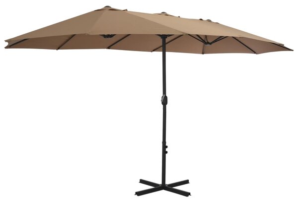 Garden Parasol with Aluminium Pole 460x270 cm Taupe