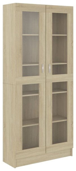 Vitrine Cabinet Sonoma Oak 82.5x30.5x185.5 cm Engineered Wood