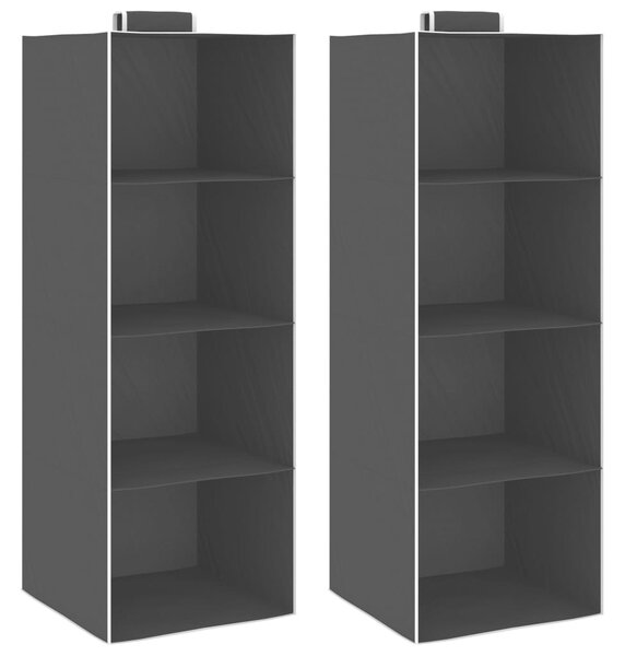 Hanging Closet Organisers 2 pcs with 4 Shelves Fabric