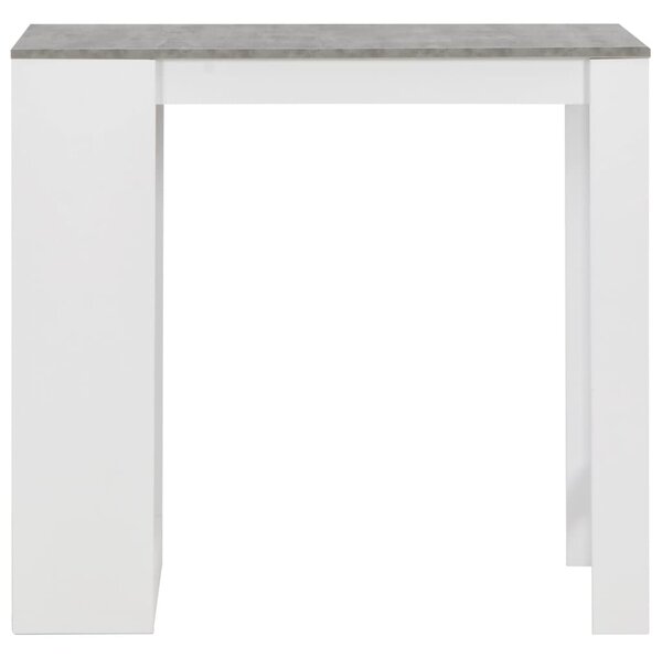 Bar Table with Shelf White 110x50x103 cm