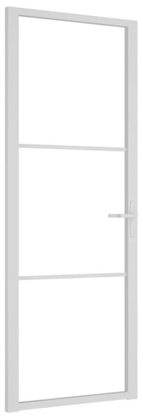 Interior Door 76x201.5 cm White ESG Glass and Aluminium