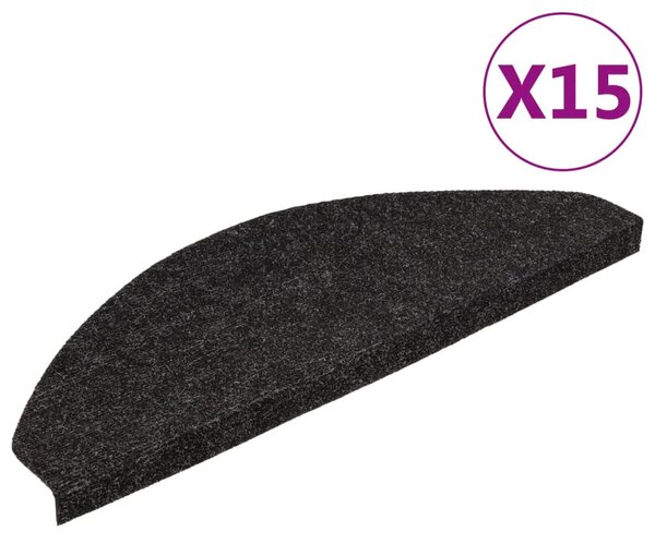 Stair Mats Self-adhesive 15 pcs 65x22.5x3.5 cm Anthracite