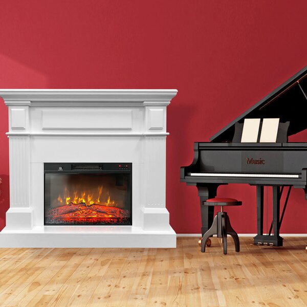 TUX White Electric Fireplace ElectricSun Free Standing Electric Fires, with Sound Effect, 3 Colour, with APP, L110xH102cm