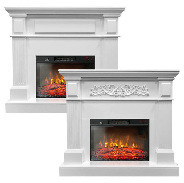 TUX White Electric Fireplace ElectricSun Free Standing Electric Fires, with Sound Effect, 3 Colour, with APP, L110xH102cm