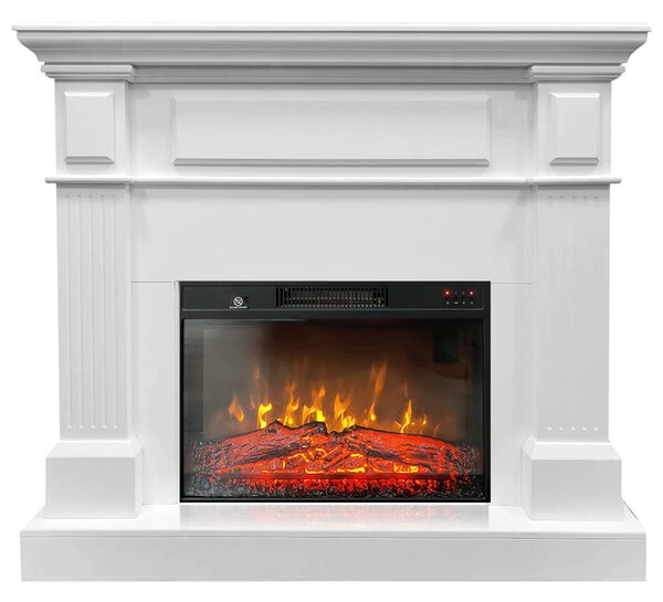 TUX White Electric Fireplace ElectricSun Free Standing Electric Fires, with Sound Effect, 3 Colour, with APP, L110xH102cm