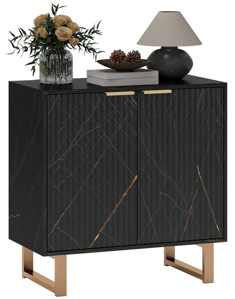 HOMCOM Elegant Storage Sideboard - Black/Gold-Tone