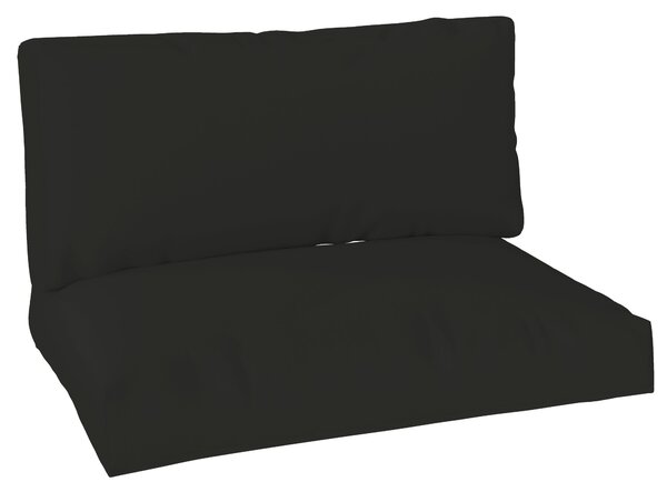 Outsunny 2 Seater Pallet Furniture Cushions Pallet Cushions, UPF20+ 220gsm Fabric, 20 cm Thick Outdoor Seat Pads, Black