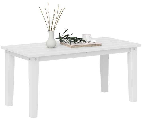Outsunny Rectangular Garden Table, Outdoor Coffee Table with HDPE Frame, All Weather Use, 91 x 44 x 42 cm, White Aosom UK