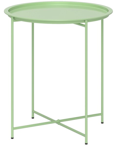 Outsunny Steel Removable Tray Top Garden Table - Green