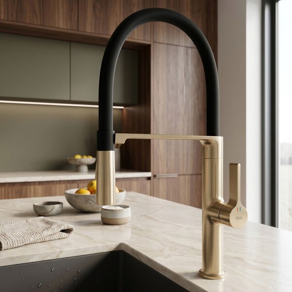 Kitchen faucet REA Lago Brush Gold