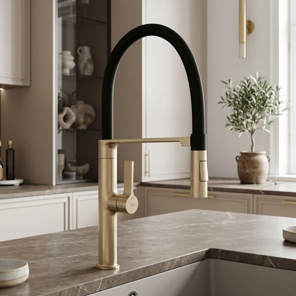 Kitchen faucet REA Lago Brush Gold