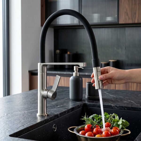 Kitchen faucet REA Lago Brush Nickel