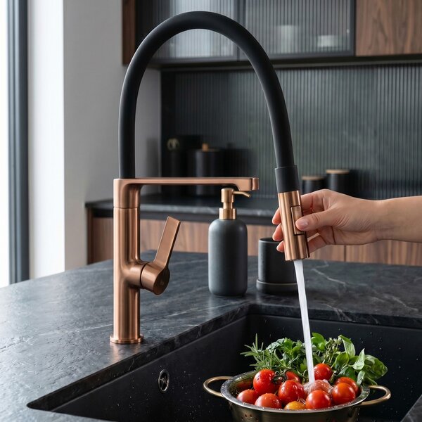 Kitchen faucet REA Lago Brush Copper