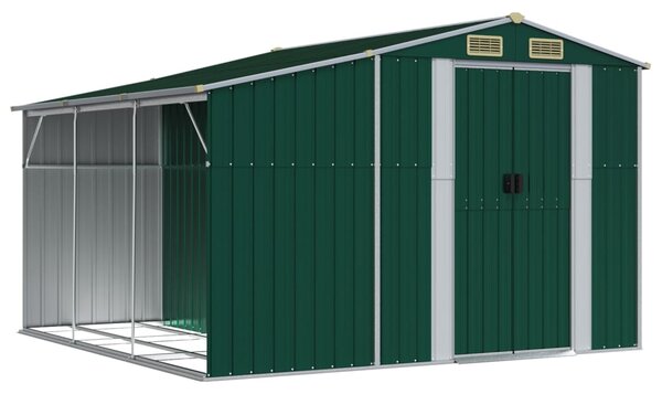 Garden Shed Green 277x279x179 cm Galvanised Steel