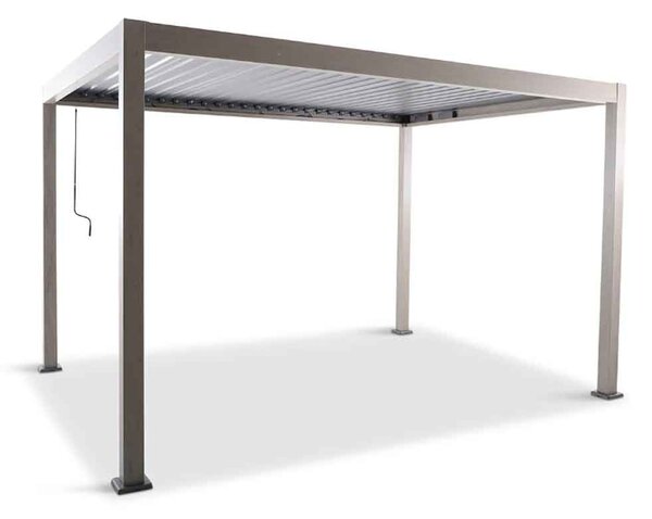 Selma Aluminium Garden BBQ Gazebo 4m x 3m with Light in Birch Effect