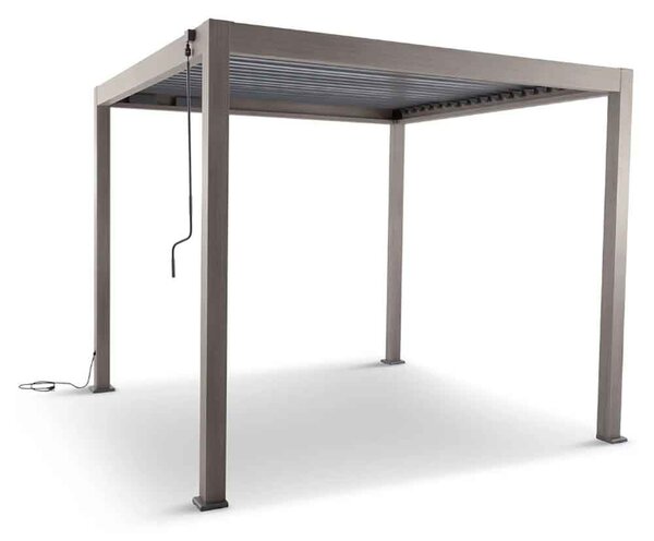Selma Aluminium Garden BBQ Gazebo 3m x 3m with Light in Birch Effect