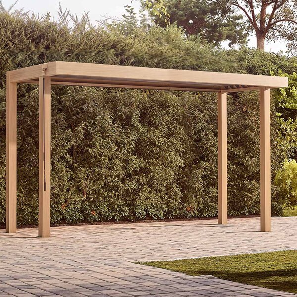 Selma Aluminium Garden BBQ Gazebo In Oak