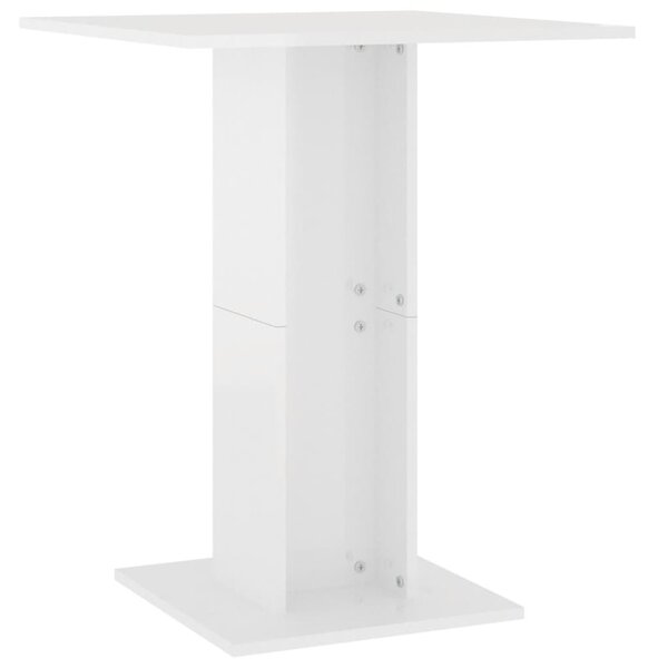 Bistro Table High Gloss White 60x60x75 cm Engineered Wood