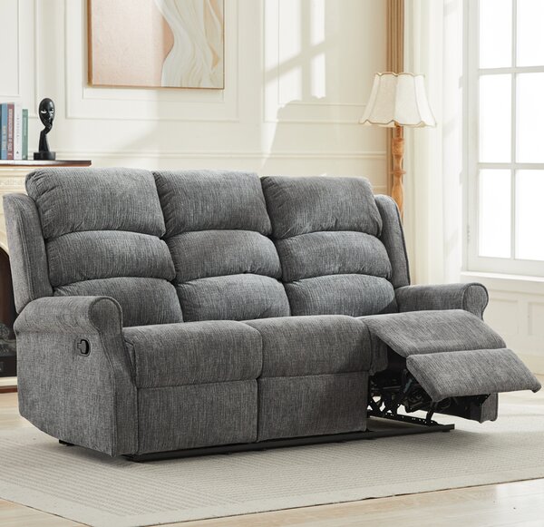 Rosenberg Fabric Recliner 3 Seater Sofa - Anthracite