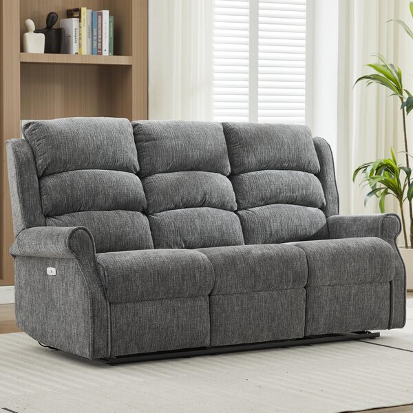 Rosenberg Fabric Electric Recliner 3 Seater Sofa - Anthracite