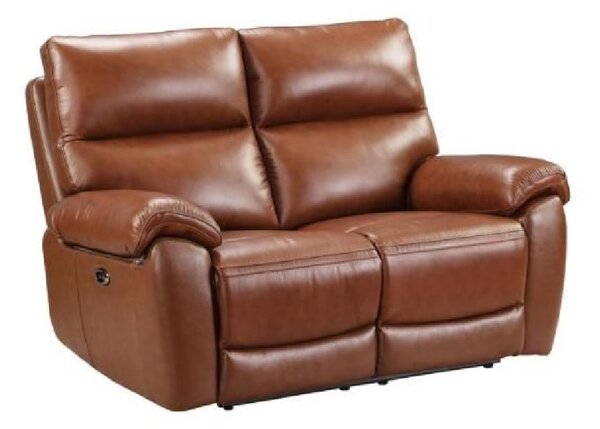 Radford Leather Electric Recliner 2 Seater Sofa In Saddle