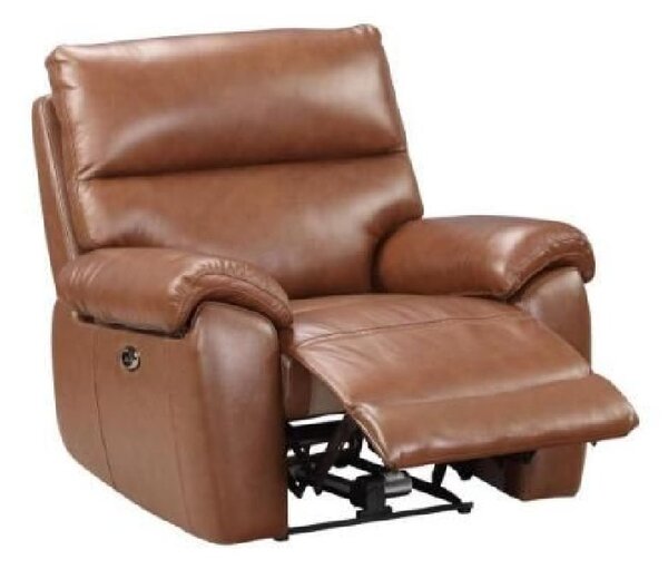 Radford Leather Electric Recliner 1 Seater Sofa In Saddle