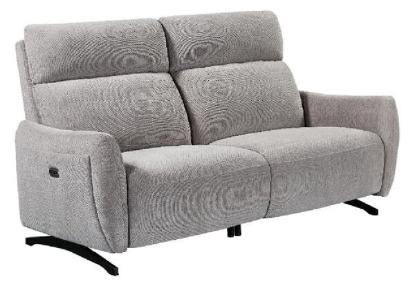 Revere Fabric Electric Recliner 3 Seater Sofa In Natural