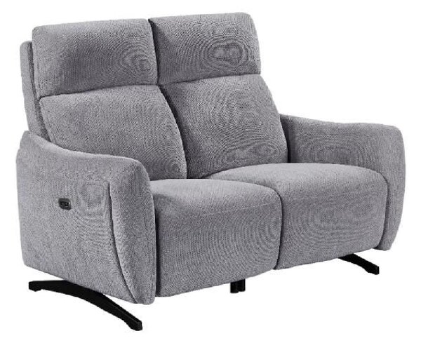 Revere Fabric Electric Recliner 2 Seater Sofa In Pewter