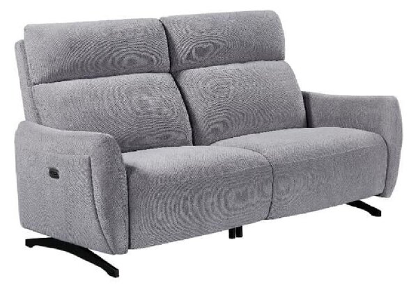 Revere Fabric Electric Recliner 3 Seater Sofa In Pewter