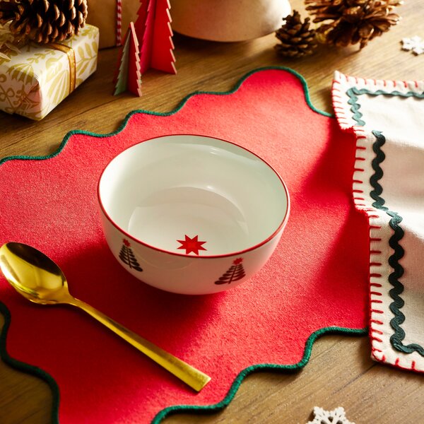 Folk Tree Porcelain Cereal Bowl