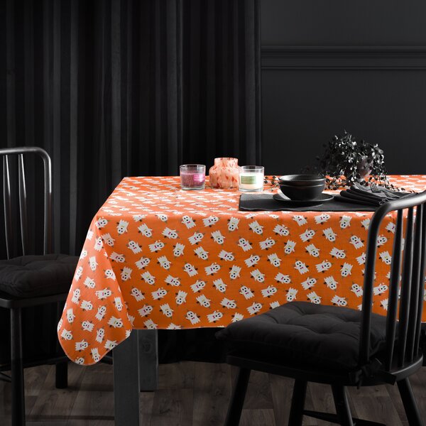 Little Ghosts Wipe Clean Tablecloth Orange