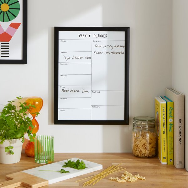 Weekly Planner White Board Black