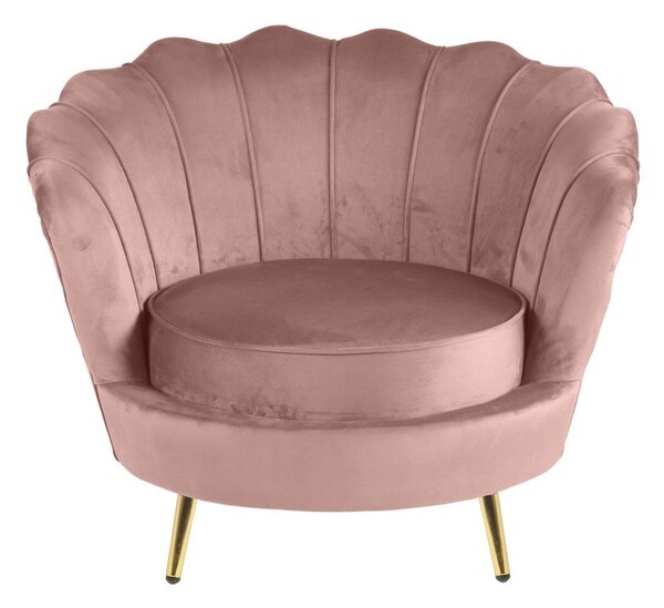 Tenir Occasional Chair In Velvet With Gold Plated Leg - Pink