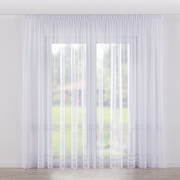 Pencil pleat voile/net curtain