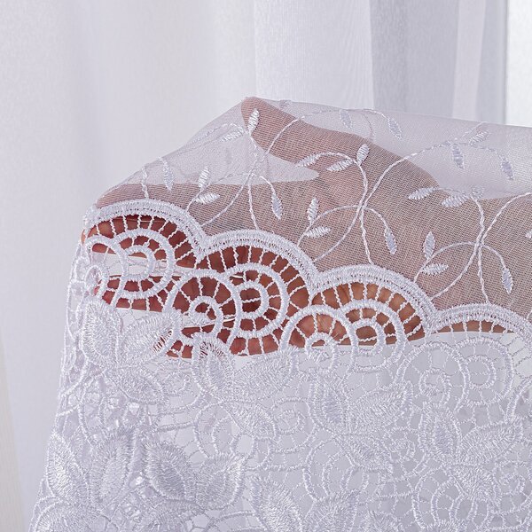 Pencil pleat voile/net curtain