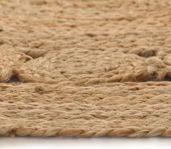 Area Rug Braided Design Jute 90 cm Round