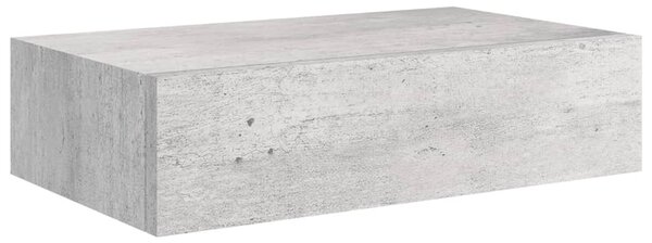 Wall-mounted Drawer Shelf Concrete Grey 40x23.5x10cm MDF