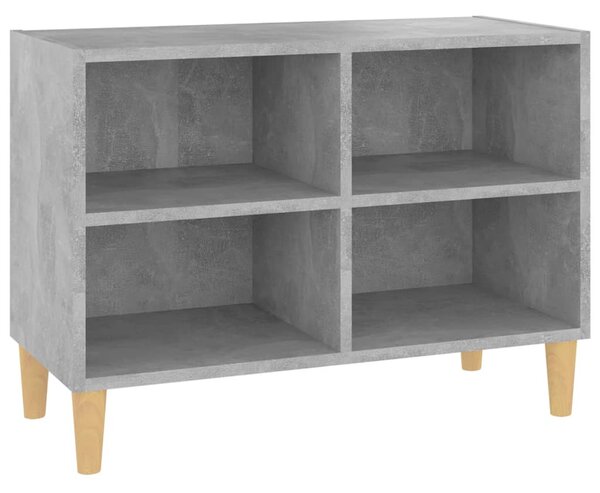 TV Cabinet with Solid Wood Legs Concrete Grey 69.5x30x50 cm