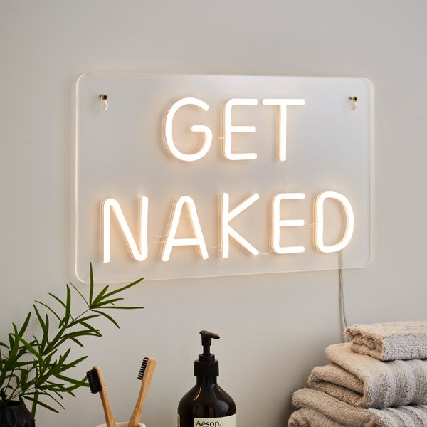 Get Naked Neon Sign Clear