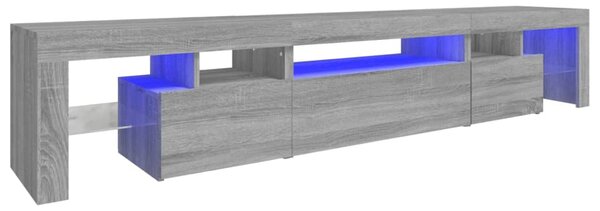 TV Cabinet with LED Lights Grey Sonoma 215x36.5x40 cm