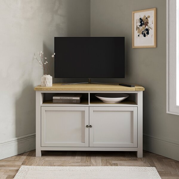 Olney High Corner TV Unit, Stone for TVs up to 50 Beige