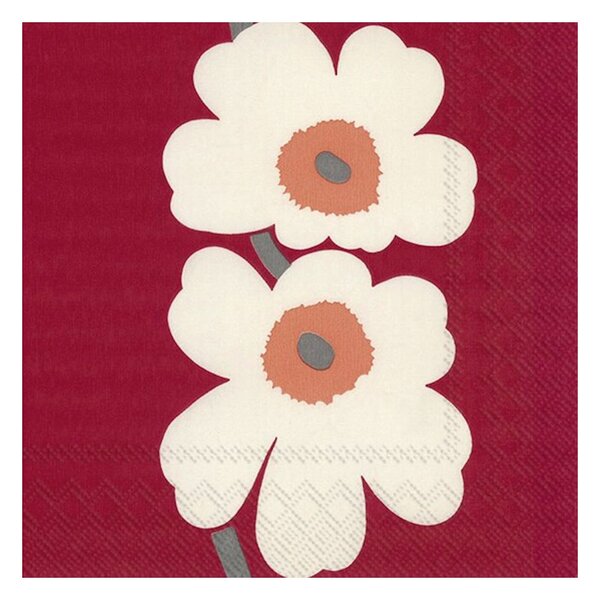 Marimekko Unikko 60th Anniversary Napkin 33x33 cm 20-pack Red