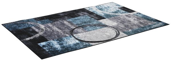 HOMCOM Geometric Area Rug: Large Modern Carpet for Living Spaces & Bedrooms, 160x230cm, Azure Blue