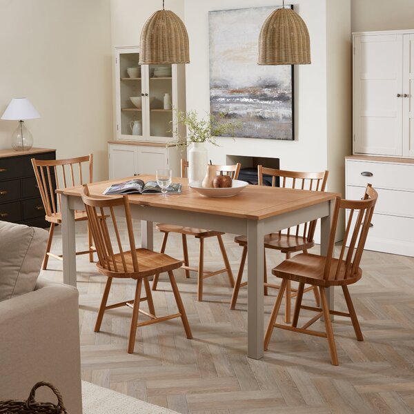 Clifford Extendable Dining Table with 4 Loxwood Chairs Loxwood Oak