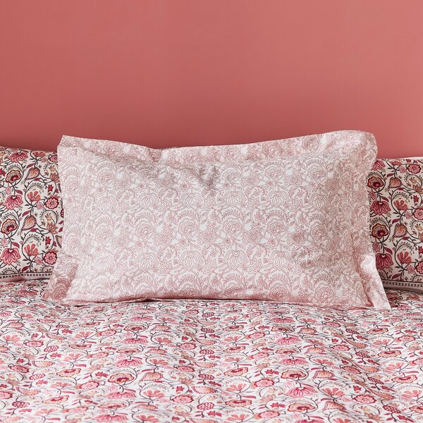 Zarah Floral Pink Oxford Pillowcase Pink