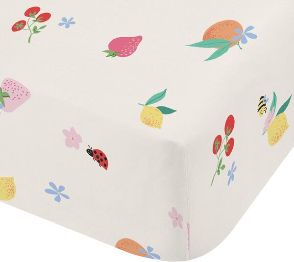 Catherine Lansfield Fruity Friends Bed Linen Fitted Sheet Bright