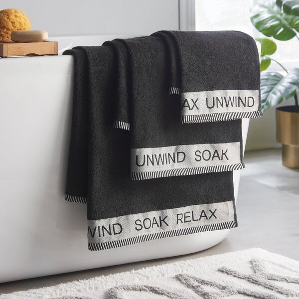 Catherine Lansfield Quick Dry Bale of Four Towels Black