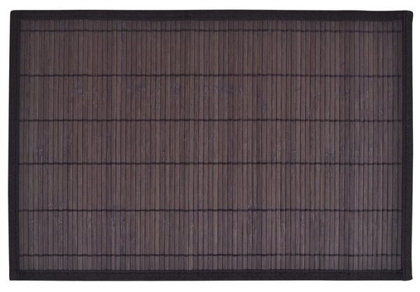 6 Bamboo Placemats 30 x 45 cm Dark Brown